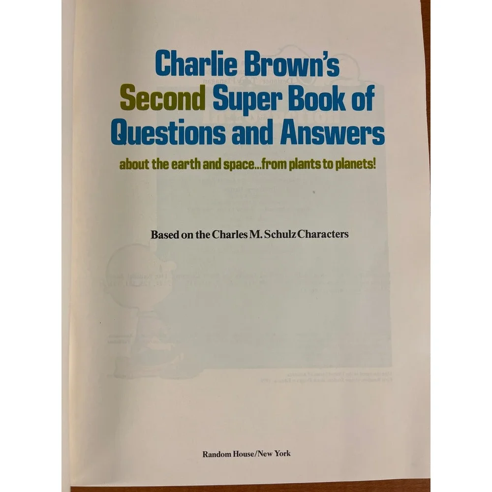 Charlie Brown's Second Super Book of Questions Answers 1979 Space Earth Science